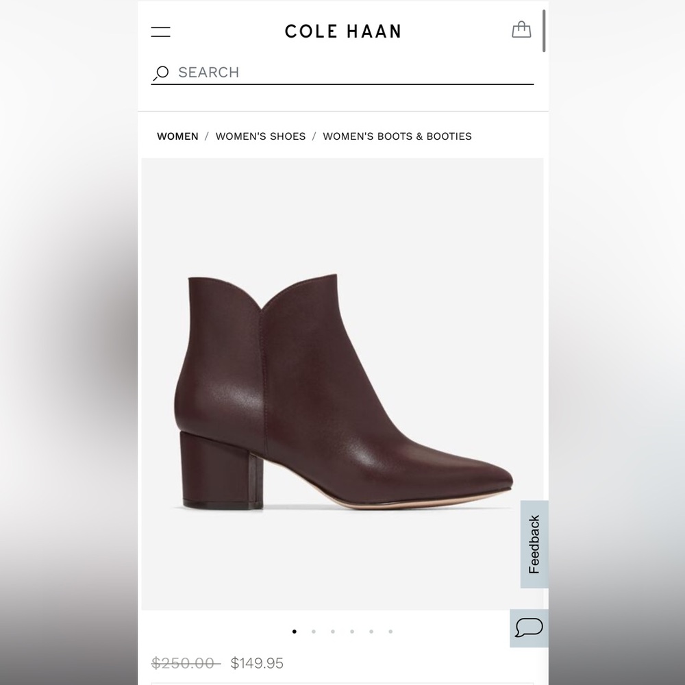 COLE HAAN Women’s Elyse Booties - Chocolate Brown